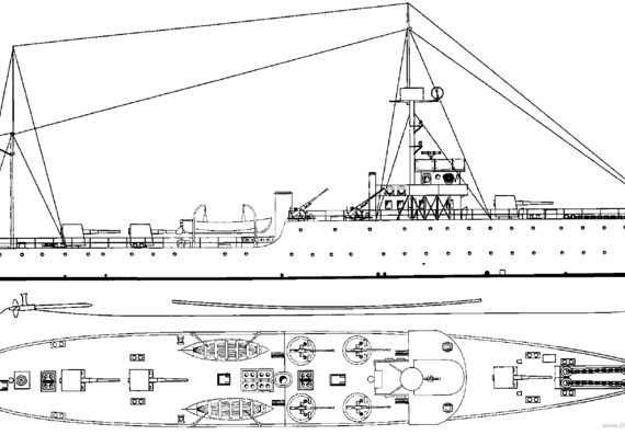 Корабль Lenin 1943 (Gunboat] - чертежи, габариты, рисунки